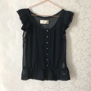 Abercrombie lace navy blue top size XS